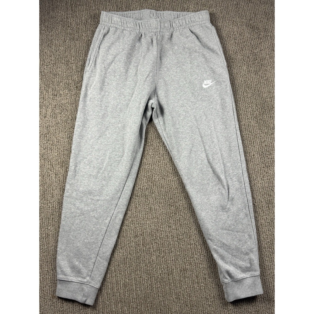 Nike Mens M Sportswear Club Fleece Jogger Pants Sweatpants Pockets Grey